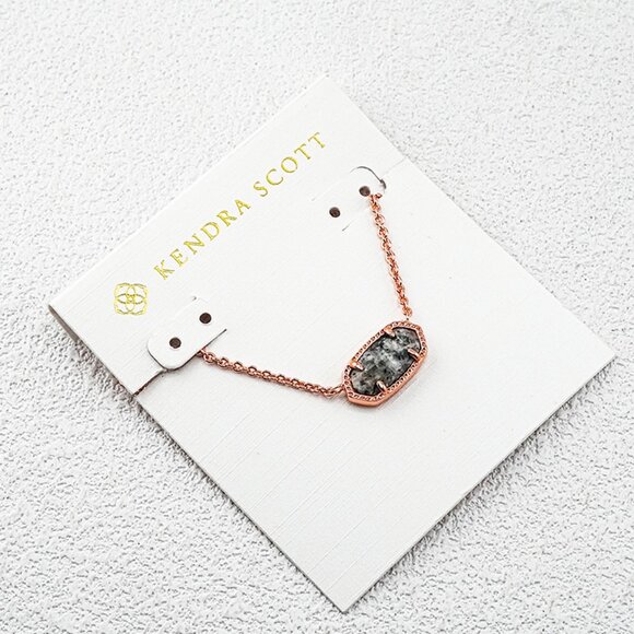 Kendra Scott Dark Black & White Natural Stone Necklace - Picture 1 of 1